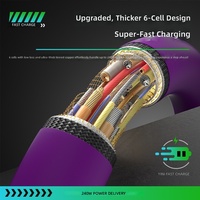 Câble de charge USB-A/USB-C en silicone liquide 4-en-1 personnalisé 240W avec lumière RGB respirante et charge rapide PD pour iPhone et MacBook