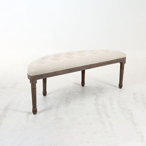 Moderne Meubles De Chambre À Coucher En Bois de Caoutchouc Solide Ksf25001 Coton Lin Antique <span class=keywords><strong>Banc</strong></span> En Bois - Product Image 2