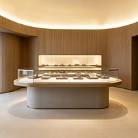 Comptoir de présentation de bijoux sur mesure, vitrine avec éclairage LED pour la décoration intérieure des bijouteries, aménagement de magasins de détail