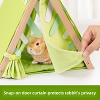 Nouveau Tente-Niche en Feutre pour Lapin, Cochon d'Inde, Chinchilla – Maisonnette Chaude et Jouet pour l'Automne et l'Hiver – Forme Triangulaire Résistante aux Morsures