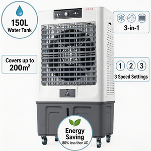 Enfriador de Aire Evaporativo Industrial de 18000 CFM, Ahorro de Energía, 1.5KW, Enfriamiento por Agua para Fábrica, Almacén, Taller, Diseño de Ahorro de Energía - Product Image 6