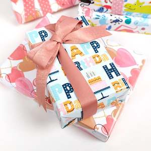 Factory Wholesales Kids Birthday <b>Wrapping</b> <b>Paper</b> <b>Roll</b> 43x300 cm Custom Design Giftwrap - Product Image 4