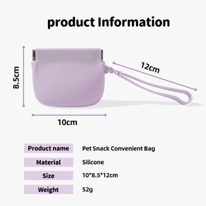 Sac à friandises pour chien en silicone, vente en gros, sac à nourriture portable imperméable, conteneur de collations de voyage avec clip pour chiot, chat, camping, randonnée - Product Image 2