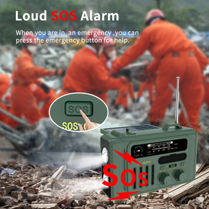 Multifunktion ales tragbares Nothandkurbel-Solar radio mit Taschenlampe Noaa Wetter radio für Lampen-Camping im Freien - Product Image 4