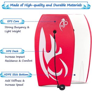 <span class=keywords><strong>Bodyboard</strong></span> de plage <span class=keywords><strong>Pro</strong></span> X Hard Slick Bottom pour garçons de 8 à 13 ans, noyau en HDPE, rocker hybride à trois étages, leash thermosoudé - Product Image 2