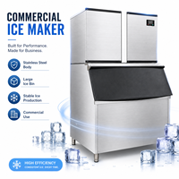 Machine à glaçons industrielle 1200 kg/24h en acier inoxydable avec PLC pour bar, hôtel, supermarché, prise en charge OEM, 380V 400V