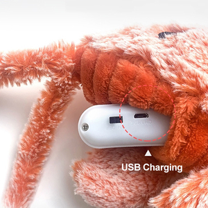 Juguete de felpa para mascotas, hierba gatera con carga Usb, interactivo, perro, gato, eléctrico, simulación de camarón - Product Image 5