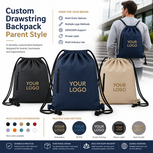Sac à cordon en coton économique avec points de renforcement, pochette à logo personnalisé pour cadeaux d'entreprise haut de gamme - Product Image 2