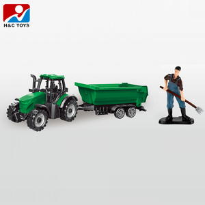H&C TOYS HC693514 <span class=keywords><strong>Jouet</strong></span> de <span class=keywords><strong>camion</strong></span> de ferme à glissière pour enfants, tracteurs miniatures en plastique à friction avec voiture de fermier transportant un <span class=keywords><strong>jouet</strong></span> pour les enfants de 2 à 4 ans - Product Image 4