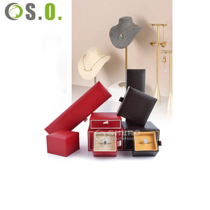 Boîte à bijoux en cuir PU noir et rouge avec logo personnalisé pour colliers, bracelets, boucles d'oreilles et bagues – Vente en gros - Product Image 2