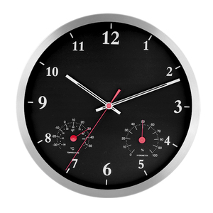 Đồng Hồ Treo Tường Trạm Thời Tiết Kim Loại OEM Với Nhiệt Kế Và Ẩm Kế Đồng Hồ Treo Tường Tùy Chỉnh Nhà Sản Xuất - Product Image 1