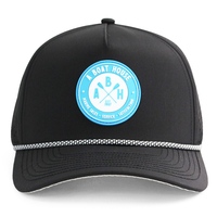Topi Baseball 5 Panel HN10 Terlaris, Dapat Disesuaikan, Bahan Polyester, Pinggiran Melengkung, Tahan Air, Cepat Kering, Berlubang Laser, Tali, Unisex
