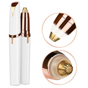 Electric Eyebrow Trimmer Lipstick Style <b>Rechargeable</b> For Women Facial Hair Removal Tool Pointed Tip Rose Gold Pink - Product Image 4