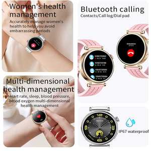 Montres intelligentes de sport pour femmes les plus vendues avec logo OEM personnalisé, écran AMOLED, fréquence cardiaque, pression artérielle, avec double bracelet - Product Image 3