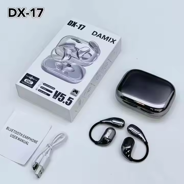 DX-17 OWS Open Ear Wireless Earbuds Ear Clip Sports Earphones With Enc Noise Reduction and Low Latency for Gaming Sports