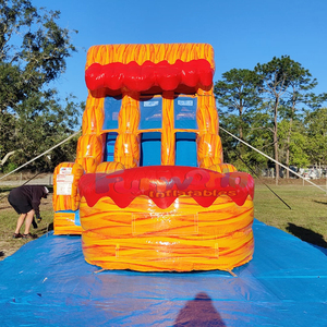 Dual lane tobogan acuatico hinchable kids backyard party jumpers volcano lava <b>inflatable</b> water slide commercial - Product Image 3