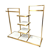 Présentoir de Vêtements en Métal et Bois pour Magasin de Détail, Support Autonome pour Promotion de Vêtements, Étagère pour Boutique de Vêtements