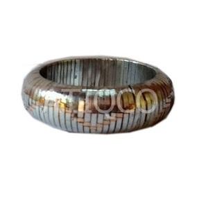 Indian Brass Metal & Mother of Pearl Antique <b>Silver</b> Plated Women's Trendy Fashion <b>Bangle</b> <b>Bracelet</b> - Product Image 6