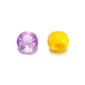 Cuentas acrílicas de colores mezclados con agujero grande para hacer pulseras, accesorios de joyería DIY, paquete en caja, cuentas de plástico de forma redonda - Product Image 5