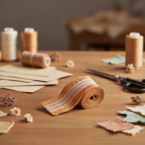 Nastro di Lino Ilan Largo 6 Cm, 2 Metri, Decorativo per Lavori Artigianali - Product Image 3