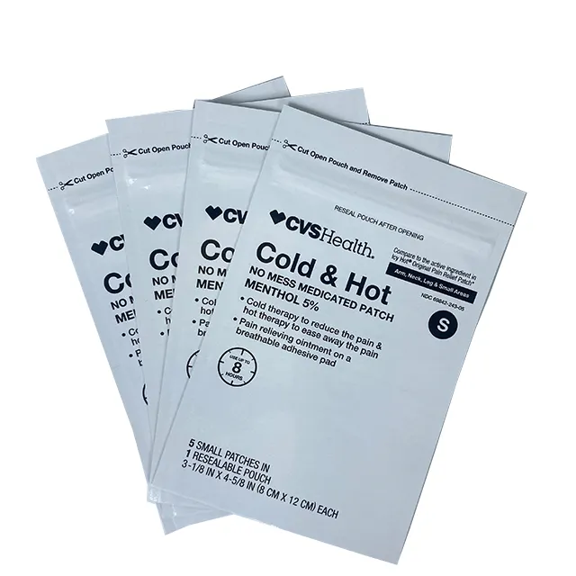 Pochettes en mylar en feuille d'aluminium imprimées sur mesure emballage de pochette à fermeture éclair sécurisée pour le soulagement de la douleur par le chaud et le froid pommade utilisation médicinale