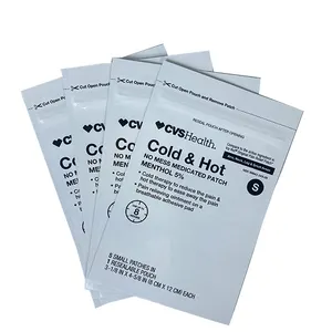 Mylar Bolsas de folha de alumínio com zip seguro para uso em remédios e pomadas para alívio de dor quente e fria, embalagem personalizada