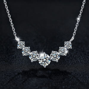 Collar de Moissanita, Plata de Ley 925, Collar con Colgante de Moissanita con Certificado Gra - Product Image 2