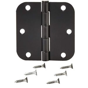 Charnières de porte de placard en gros WEKIS, charnières de porte extérieures robustes et arrondies, charnières pivotantes cachées en métal noir mat - Product Image 1