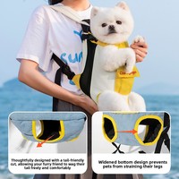 DONOYOYO Sac de transport pour animaux de compagnie, sac à dos portable à double bandoulière, pour sorties, à porter sur la poitrine, design quatre pattes, en chanvre et coton, style classique/amélioré