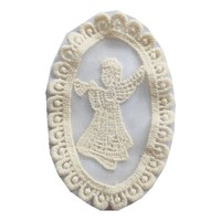 ERKOUMI Patch floral ovale en dentelle de coton beige tendance pour chaussettes d'enfants, décoration de vêtements DIY, en stock