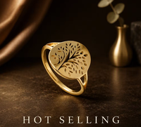 Meistverkaufter Edelstahl Unisex-Ring, Modischer Personalisierter Runder Hohlschmuck, Großhandel ab Werk