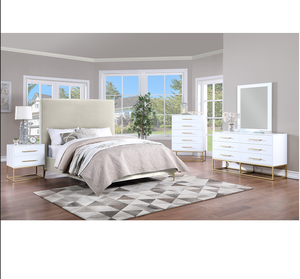 Customizable <strong>White</strong> Painted Bedside Cabinet Dressing Table King Size Bed for <strong>Bedroom</strong> <strong>Furniture</strong> Direct From Factory - Product Image 5