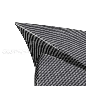 2x Cubiertas para Espejos Retrovisores Laterales para Seat Leon MK3 MK3.5 5F ST FR Cupra 2013-2019, Negro Brillante / Fibra de Carbono - Product Image 6