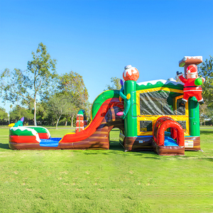 Gran Oferta: Castillo Hinchable de Jengibre para Navidad, Castillo Hinchable de PVC con Tobogán Combinado Temática Tierra de Dulces, con Soplador de Aire - Product Image 3