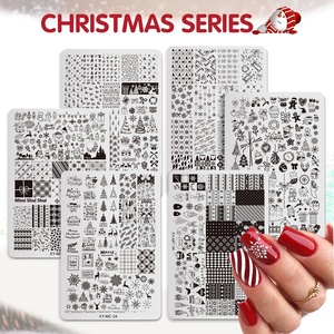 Nouvelle série de <span class=keywords><strong>Noël</strong></span> 2025 : Plaques de stamping pour nail art en acier inoxydable écologique – Motifs rennes et sapins pour transfert d'images - Product Image 2