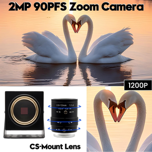 ELP 1200P全球快门变焦镜头CS 2.8-12毫米高速90fps 4X光学变焦USB相机，用于高速运动捕捉 - Product Image 2