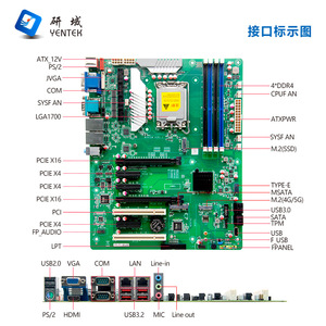 เมนบอร์ดอุตสาหกรรม Yentek W680DM LGA1700 ATX H610 DDR4 สี่ช่องสัญญาณ 2HDMI VGA SATA PCIe PCI - Product Image 2