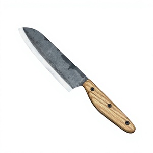 Couteau de cuisine de chef de 13 pouces, fabriqué à la main en acier haute teneur en carbone, avec manche en bois naturel et étui en cuir - Product Image 1
