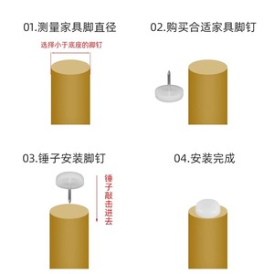 Furniture <b>Leg</b> Plastic Feet With Iron Nails <b>For</b> <b>Sofa</b> Chair Table Cabinet Height Increase Moisture Proof Easy Installation - Product Image 4