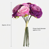 Bouquet de roses en soie fait main, fleurs artificielles, décoration de mariage, décoration de table de mariage, décoration de fête nuptiale, décoration de festival