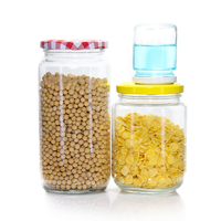 Pot en verre rond miniature avec couvercles, personnalisable avec logo, prix abordable, 50 ml, 100 ml, 200 ml, 250 ml, 500 ml, 2 oz, 8 oz, pour le stockage alimentaire