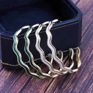 Nojioe Gold Plated Cuff <b>Bracelet</b> <b>Set</b> Wavy Design Trendy Alloy Jewelry Unisex Fashion Bangle 3 Piece Stackable <b>Bracelets</b> - Product Image 3