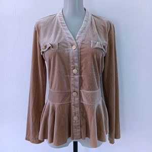 Veste en velours personnalisée pour femmes, style peplum, pour le bureau ou les occasions décontractées - Product Image 3