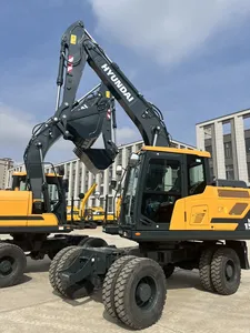 Excavadora de Ruedas Coreana Nueva de 15 Toneladas y 125KW, Gran Potencia de Excavación, Alta Eficiencia Operativa, Color Amarillo, para Construcción - Product Image 1