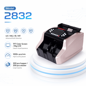 เครื่องนับเงิน 2832  หน้าจอ TFT แสดงผลกว้าง 1 ถึง 9999  พร้อมเซ็นเซอร์ UV <span class=keywords><strong>MG</strong></span> IR MT 3D สี  นับมูลค่าได้ 1000 ชิ้น/นาที สำหรับ POS - Product Image 1