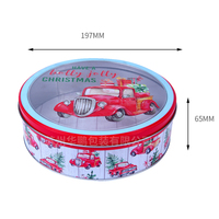 Personnalisation graphique Boîte de Noël en fer blanc Emballage élégant pour biscuits et biscuits Conteneur en fer blanc personnalisé avec couvercles