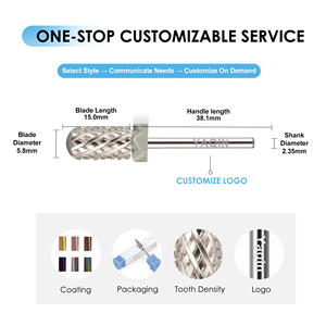 4XC 5XC punta per unghie a barilotto grande nessuna vibrazione strumento per Manicure rimozione di Gel duro fresa per unghie punte per trapano in carburo di tungsteno - Product Image 3