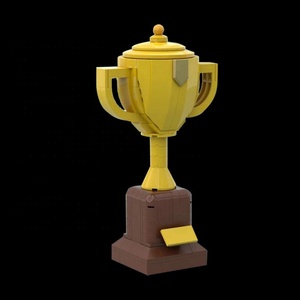 Trofeo Funbuild, bloques de construcción, Trofeo amarillo grande y soporte de plástico, regalo para niños, juguetes educativos de ladrillos - Product Image 3