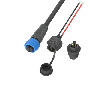 Conector de paneles de barra Led de 2 pines, montaje de cable de fijación de tornillo K15, montaje en Panel de bloqueo de empuje, enchufe macho hembra, adaptador de corriente 10A