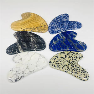 Изготовленный на заказ логотип Опалит Gua Sha Cuarzo доска для соскабливания сердце гуаша камень розовый кварц Gua Sha инструмент для лица Натуральный Нефритовый камень - Product Image 1